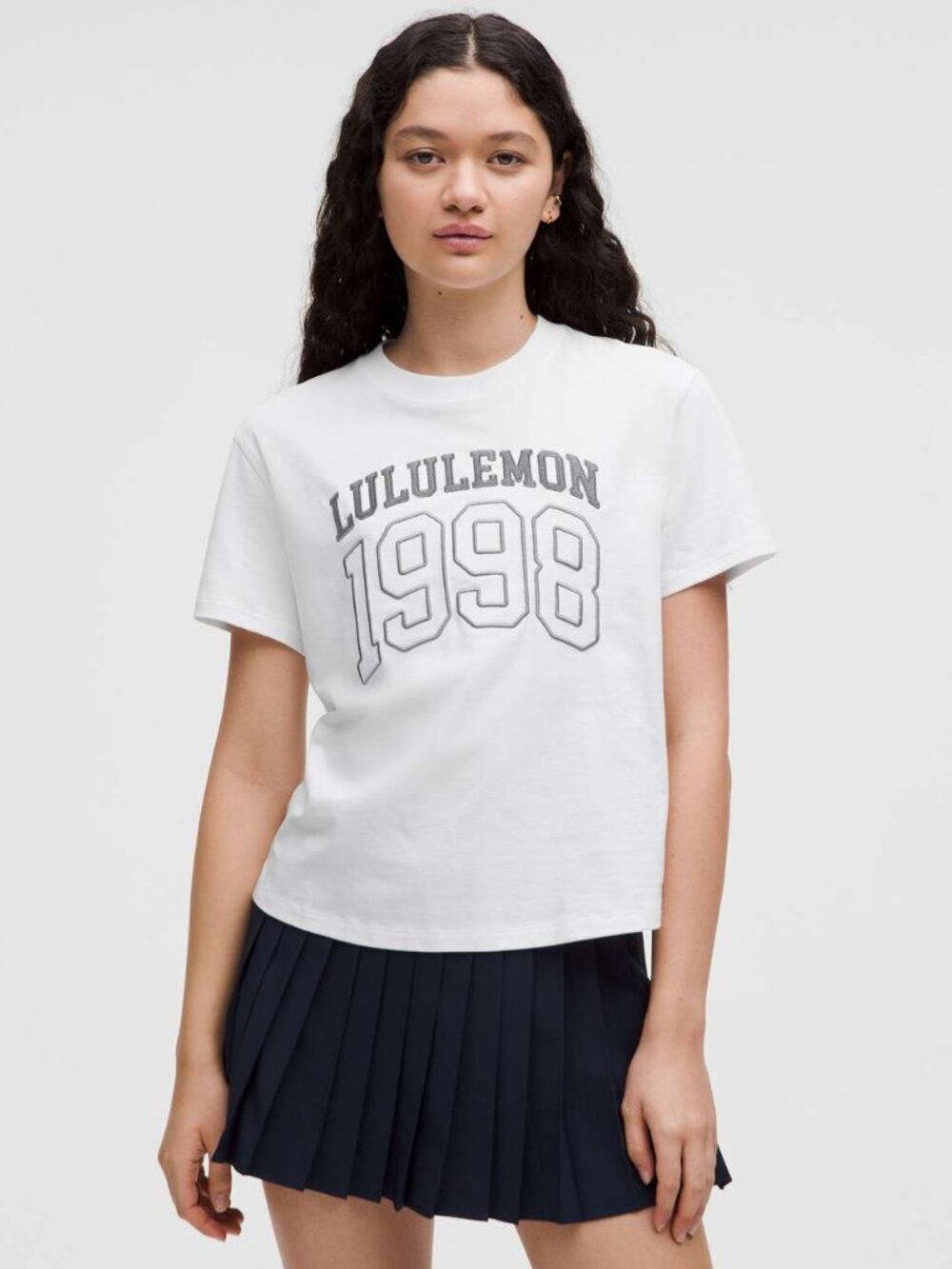 Lululemon Relaxed-Fit Cotton Jersey T-Shirt *Graphic - 10 White/Grey